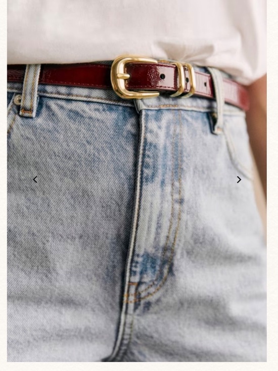 Sezane Livie Belt Polished Burgundy. Size 75 NWOT